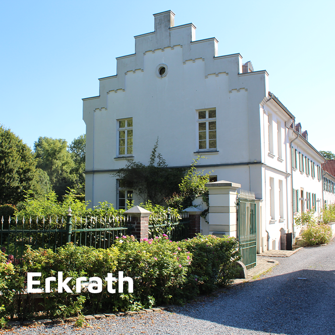 Garten, Auffahrt und Gebäude des Haus Morp in Erkrath