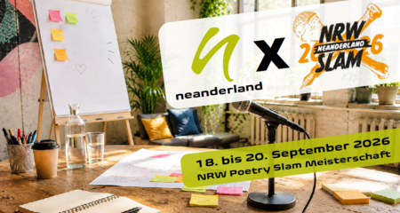 Keyvisual zum Begleitprogramm zur NRW Poetry Slam Meisterschaft 2026