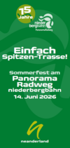 Sommerfest am PanoramaRadweg niederbergbahn Cover des Flyers für das Sommerfest am PanoramaRadweg niederbergbahn