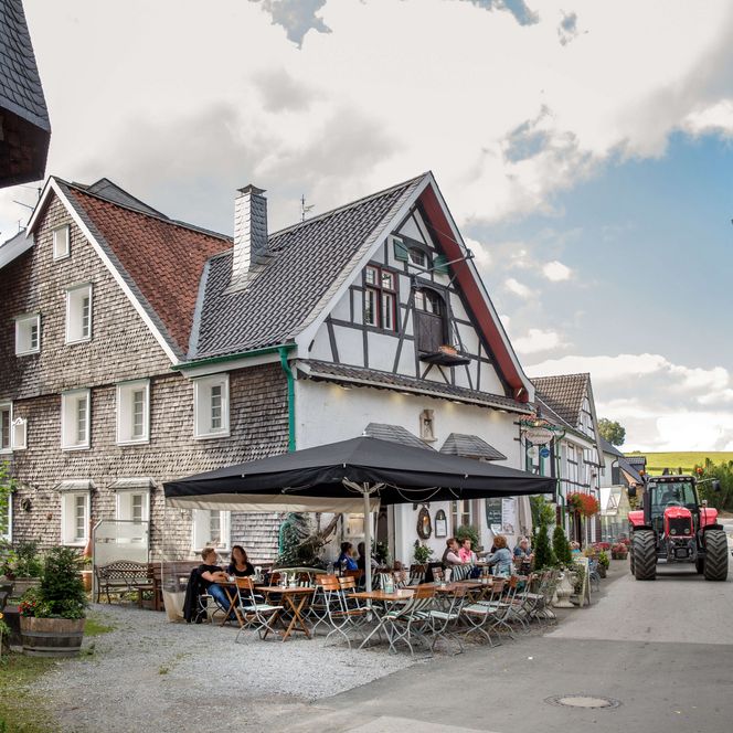 Außenansicht des Cafe-Restaurants Kutscherstuben in Wülfrath-Düssel